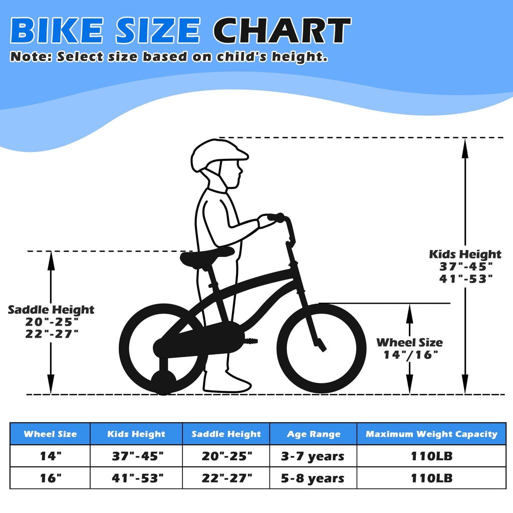 Enjoyrun 14 Kids Bike,Bike for Boys and Girls with Training Wheels,Children's Bicycles for Ages 3–7,Blue