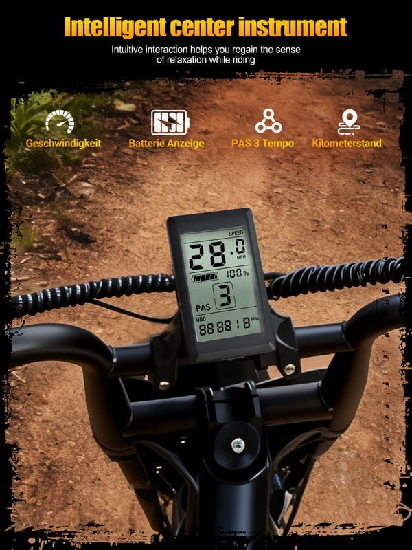 ESKUTE V100 Electric Bike for Teens Adults Students, 750W 28 Mph 48V 13 Ah,16x4.0 Fat Tire E Bicycle, 7-Speed Dual Suspension Mountain EBike Black, UL2849