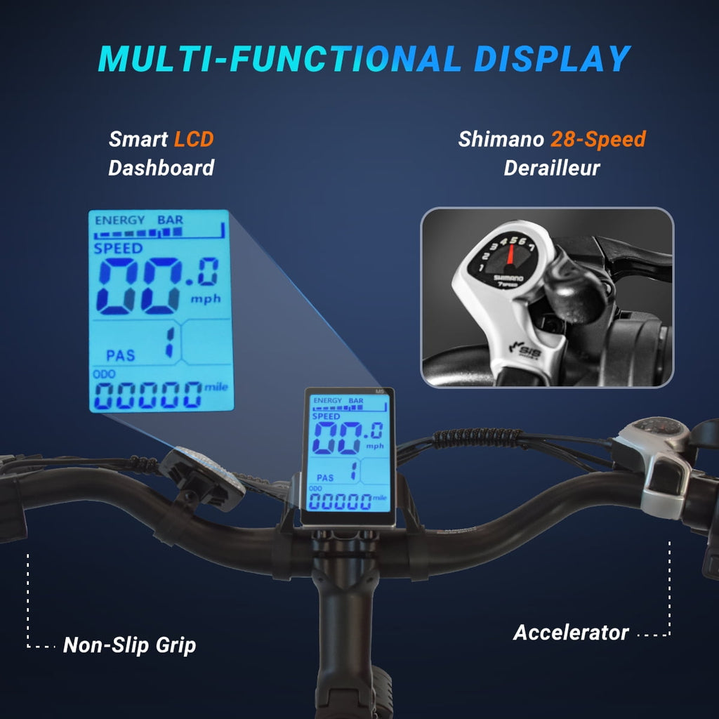 DYU C7L Electric Bike for Adults, 26 Peak 1000W Motor Ebike, 48V 10.4Ah Removable Battery, 45 Miles Max 20MPH, 7 Speed Electric Bicycle UL2849