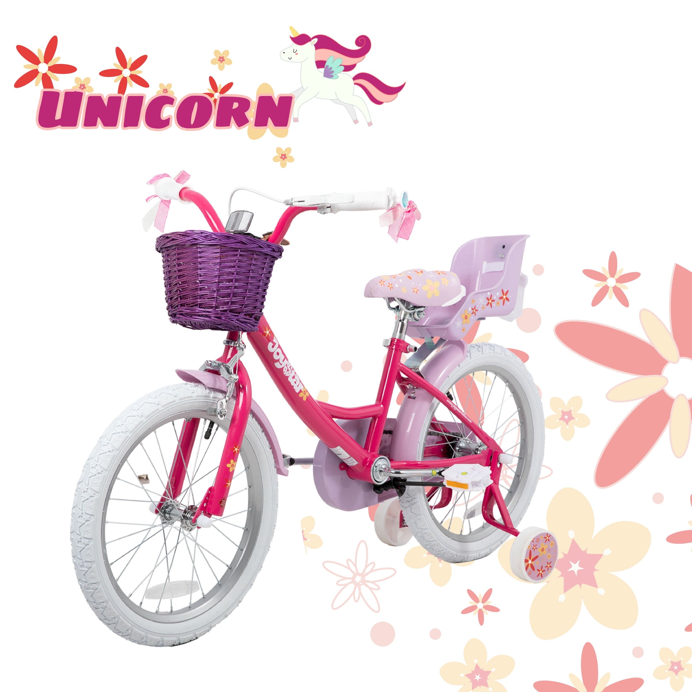 Joystar Unicorn 14inch Girls' Bike, Mint Pink