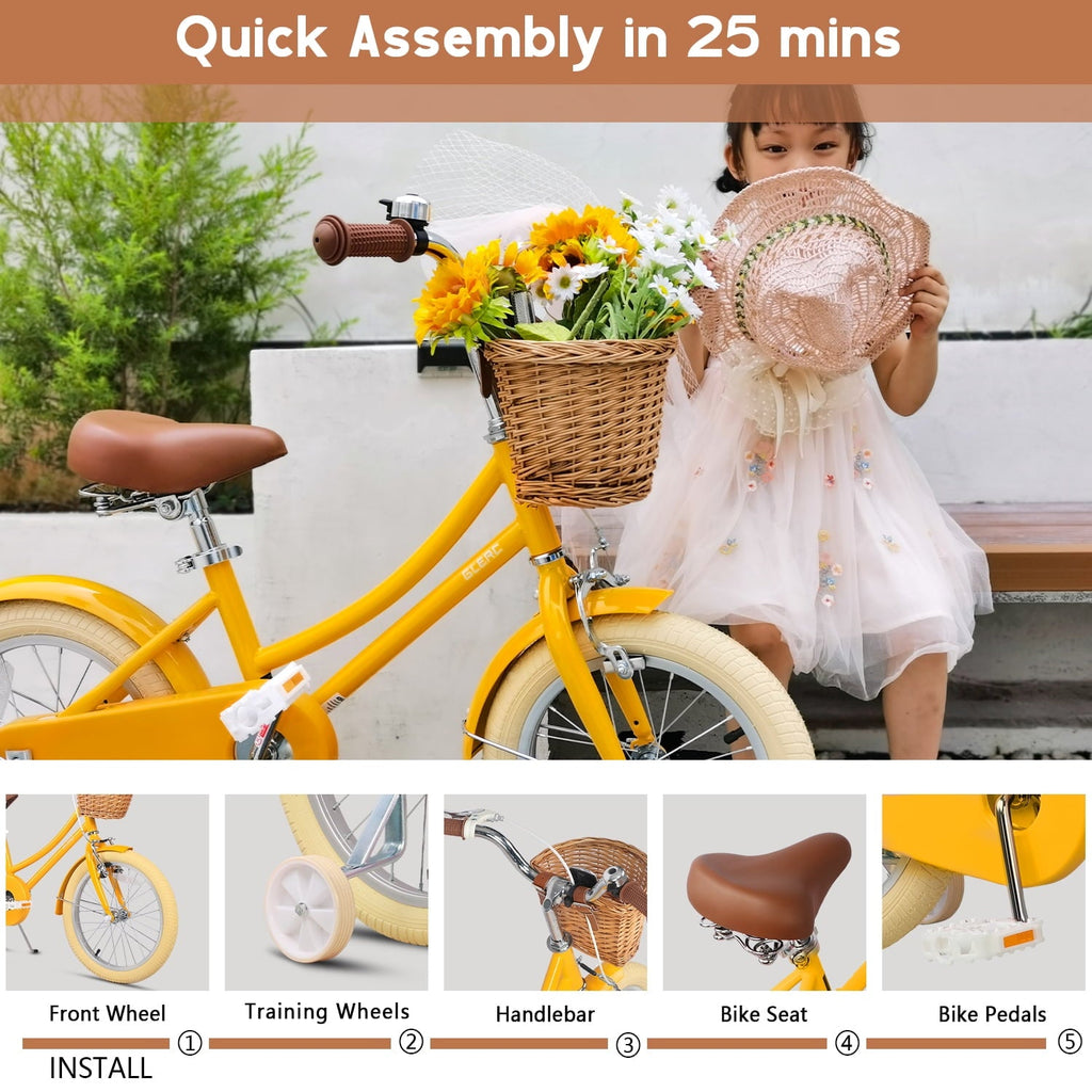 Glerc Little Molly 20 inch Kids Girls Bike for 7-13 Years Old Child,gifts,Blue
