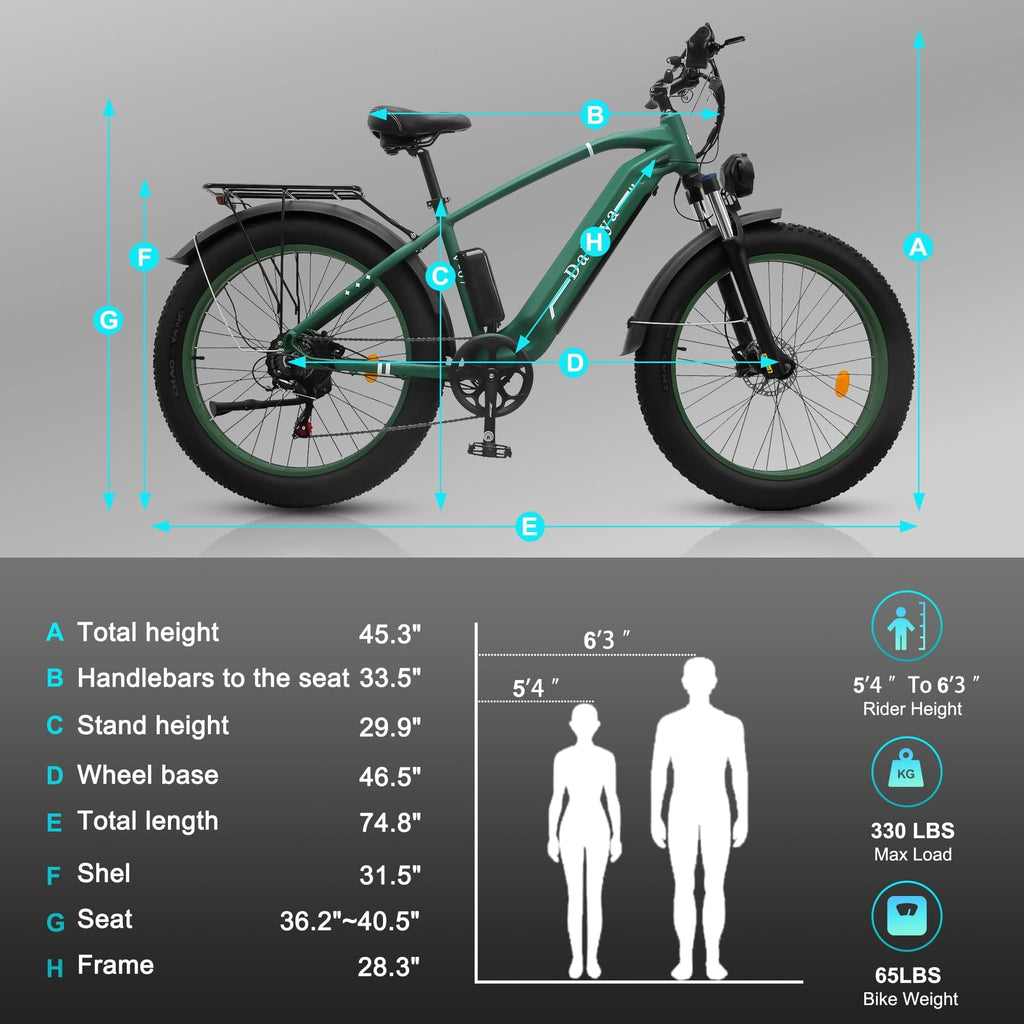 Electric Bike for Adults, 26x4.0 Fat Tire E-Mountain Bicycle, Peak 1600W Motor 48V-16Ah with 7 Speed, Mountain Bike Beach Snow Ebike for Men, Blue