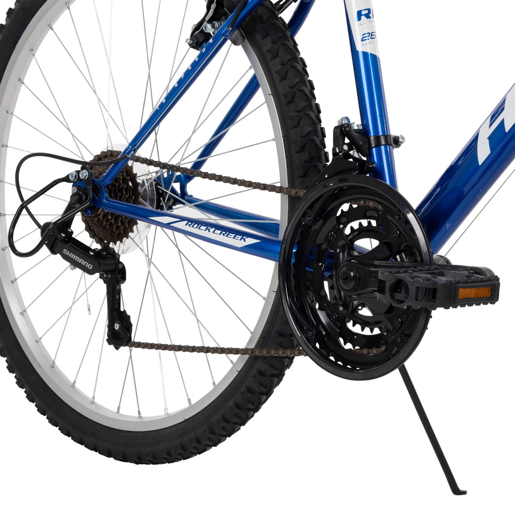 Huffy 26” Rock Creek Mountain Bike, Fits Riders 60”+, Blue, Adult, Men's