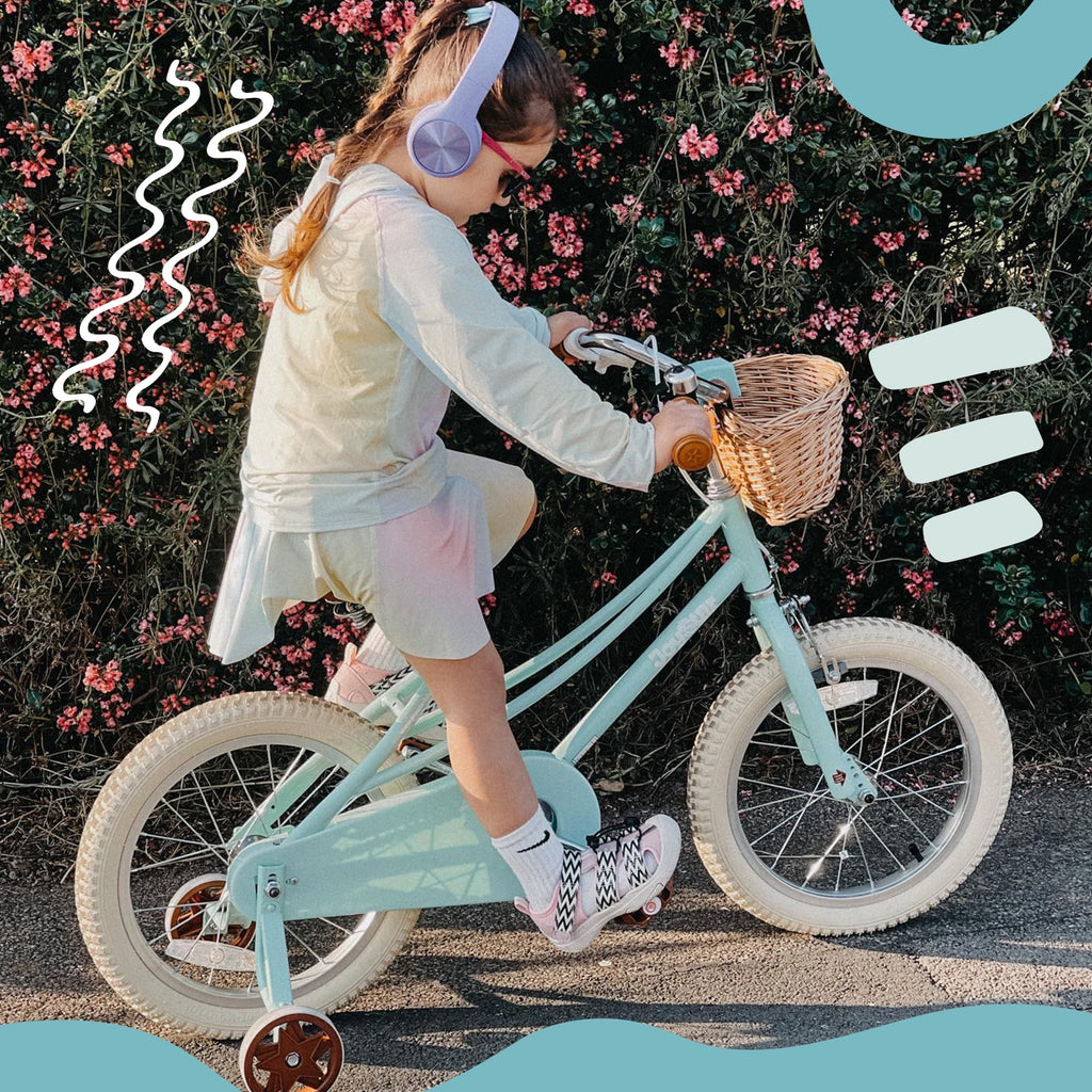JOYSTAR Girls Bike for 2-13 Years Old Toddlers and Kids, 12 14 16 18 Kids Bike with Training Wheels & Basket, 20 Inch Kid's Bicycle with Kickstand, Retro Style Bikes
