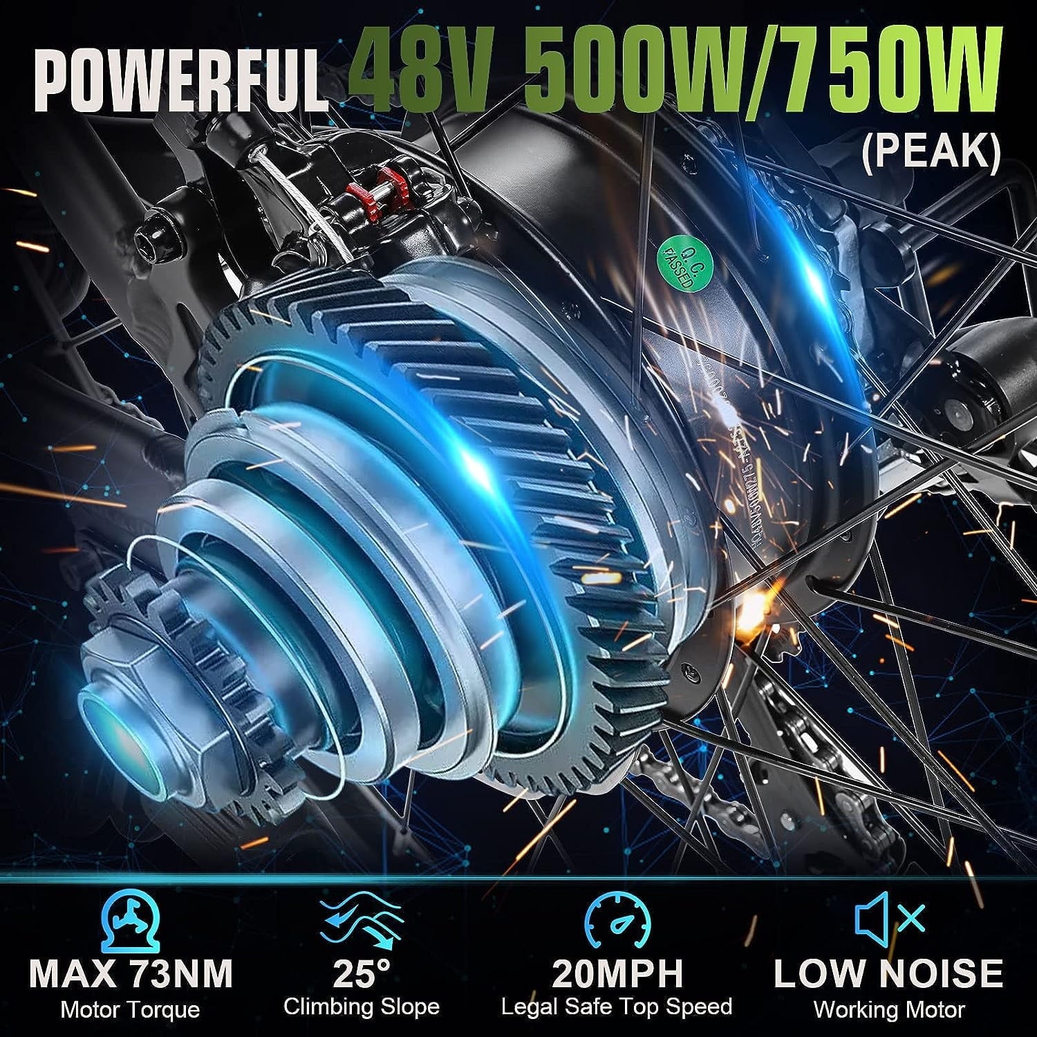 ANCHEER 500W Electric Bike for Adults 27.5 Electric Mountain Bike 3 Hours Fast Charge, Ebike for Adults with 48V 10.4Ah Removable Battery, Electric Bicycles LCD Display UL2849
