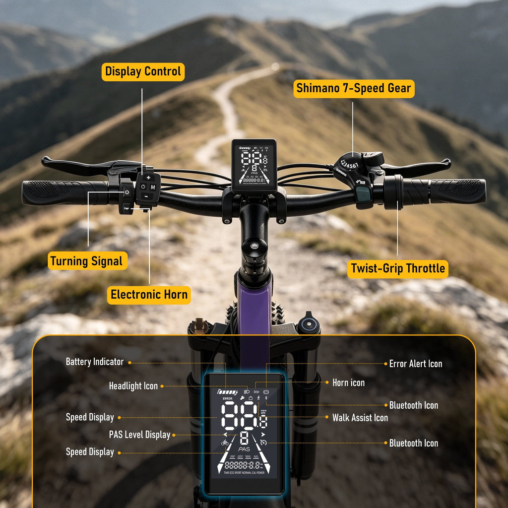 AMYET 1000W Electric Bike, 20 Fat Tire Ebike 28MPH 48V 15Ah E-Mountain Bicycles UL2849 Black