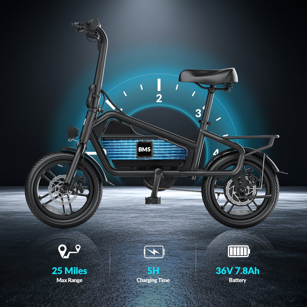 5TH WHEEL 14 Electric Bike for Adults with 650W Peak Motor Electric Bicycle, 36V 7.8Ah Battery Ebike, UL2849