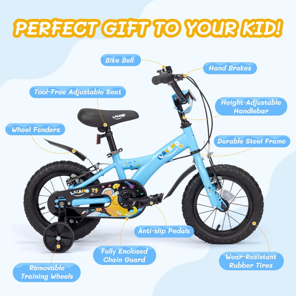 Ktaxon Bike, 18 Inch Bicycle with Training Wheels and Kickstand, Easy to Assemble, Learning to Ride, Blue