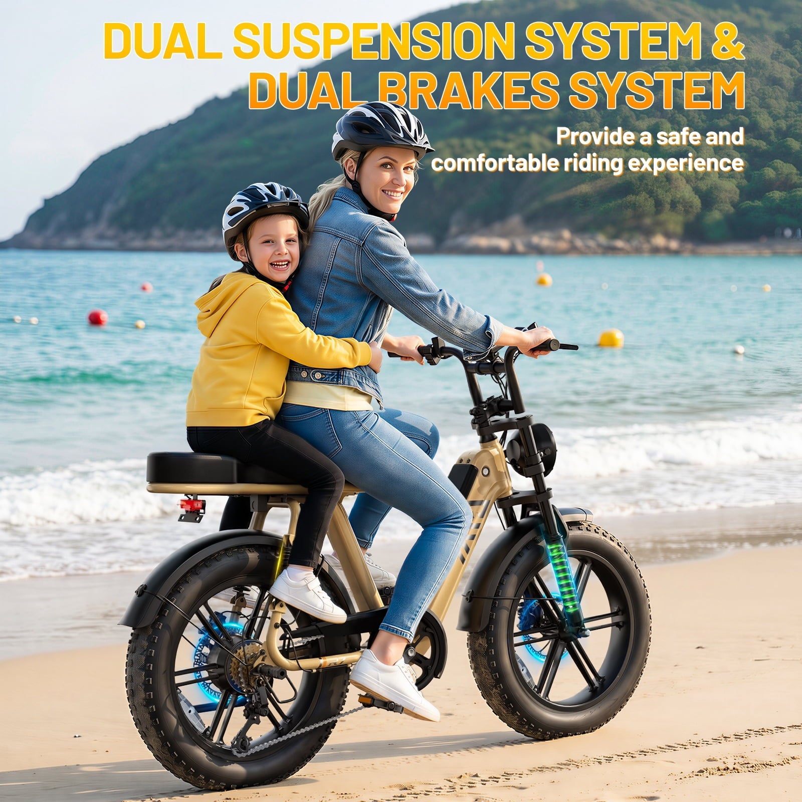 TST Electric Bike for Women, 20x4 Fat Tire, E Mountain Bike, 750W Motor 48V/15AH UL2849, Dual Hydraulic Disc Brakes, Full Suspension