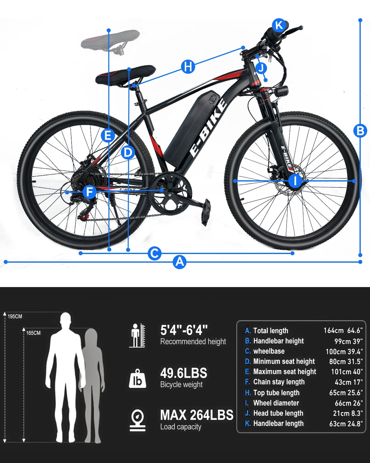 26 Electric Bike for Adults, 500W Motor, 36V Removable Battery, 25MPH & 35 Miles Range, UL2849 Certified, Dual Suspension Commuter Ebike
