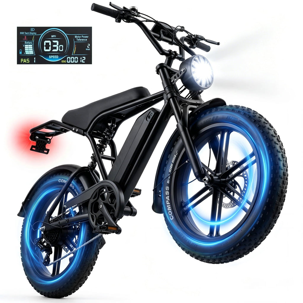 Electric Bike for Adults, 20 x 4” Fat Tire Electric Bicycle, 1500W Peak Motor 60 Miles, 48V 15Ah Removable Battery & 7 Speed Electric Mountain Bike , UL2849