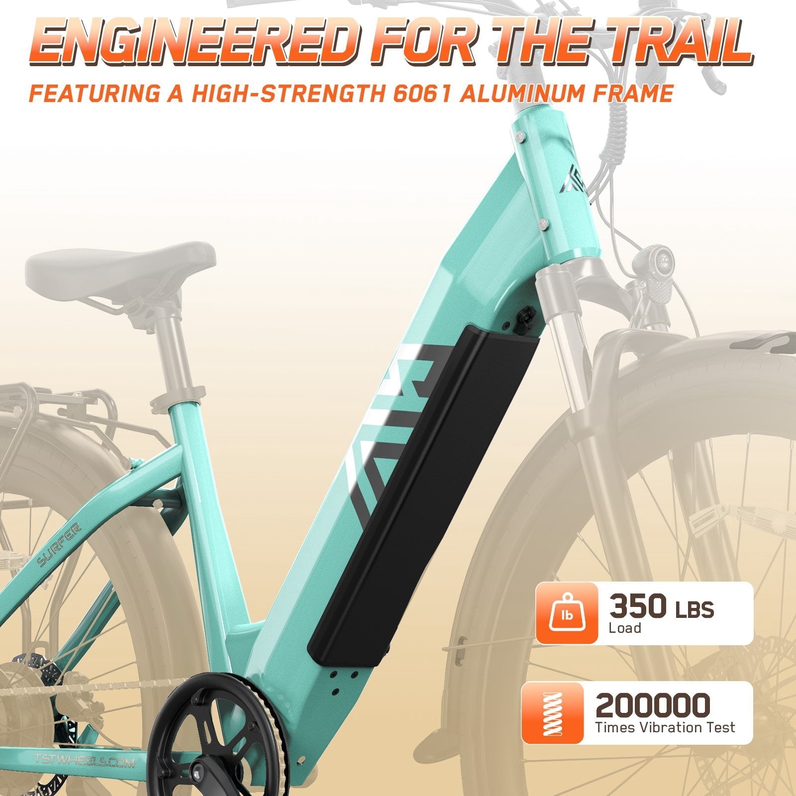 TST Electric Bike for Men, Peak 1000W E Mountain Bike, Electric Bicycle, 27.5 Tire EBike, Hydraulic Disc Brakes, 48V/15Ah Battery