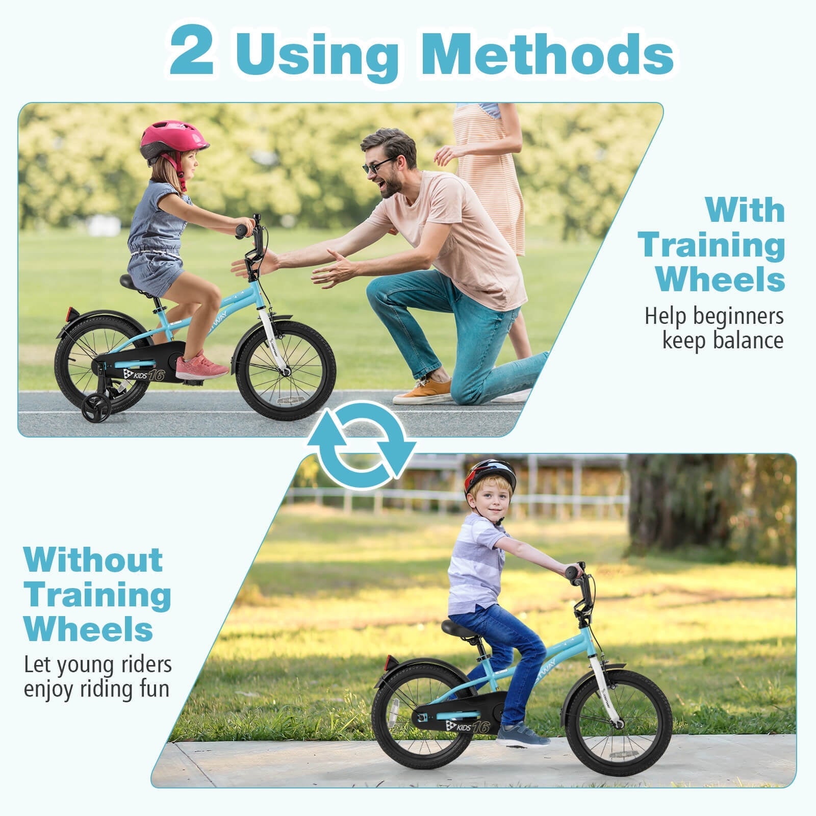 Costway 18 Kids Bike for 4-8 Years Old Boys & Girls with Adjustable Seat Handbrake Reflectors Red