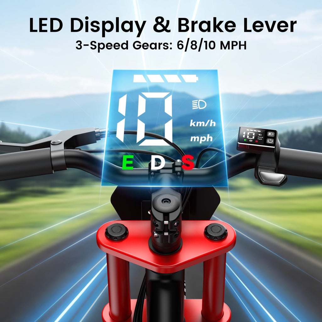 MIHOVER 21.6V Electric Bike for Kids 12, 200W Electric Banlance Bike Ages 5-8 Years Old, Electric Motorcycle Max 10MPH with LED Display, Beginners Friendly - Blue