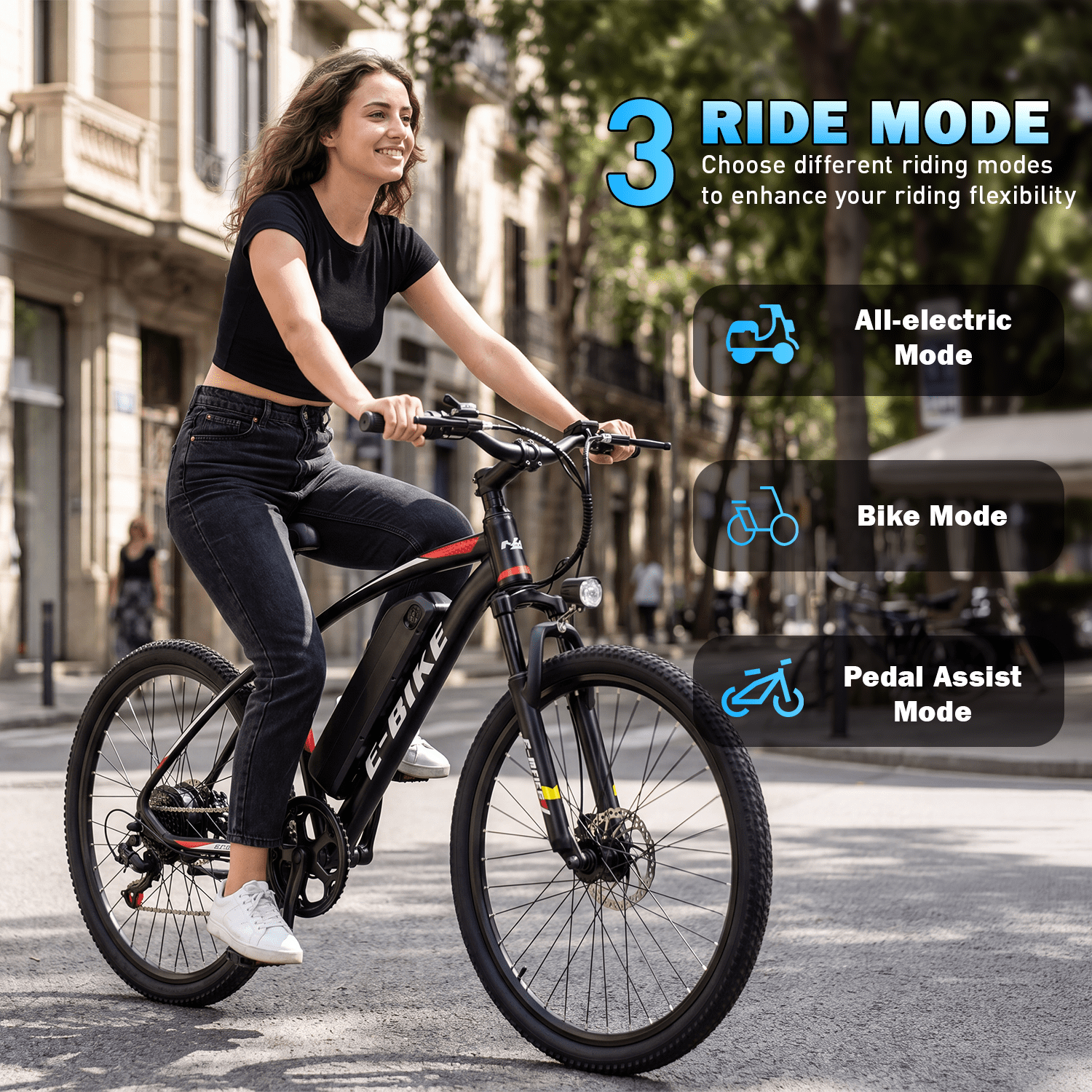 OwnGold 26 Electric Bike for Adults, 500W Peak Motor, 20MPH, 35+ Miles Range, 432Wh Battery, Commuter Ebike with Basket, 7-Speed, Lightweight, UL2849 Certified